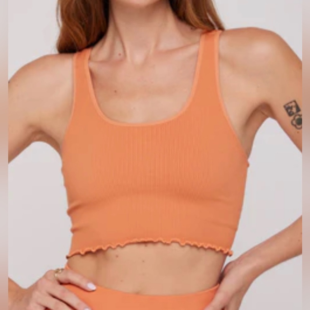Spiritual Gangster Hunger Action Amor Seamless ribbed Crop Tank M/L NWT